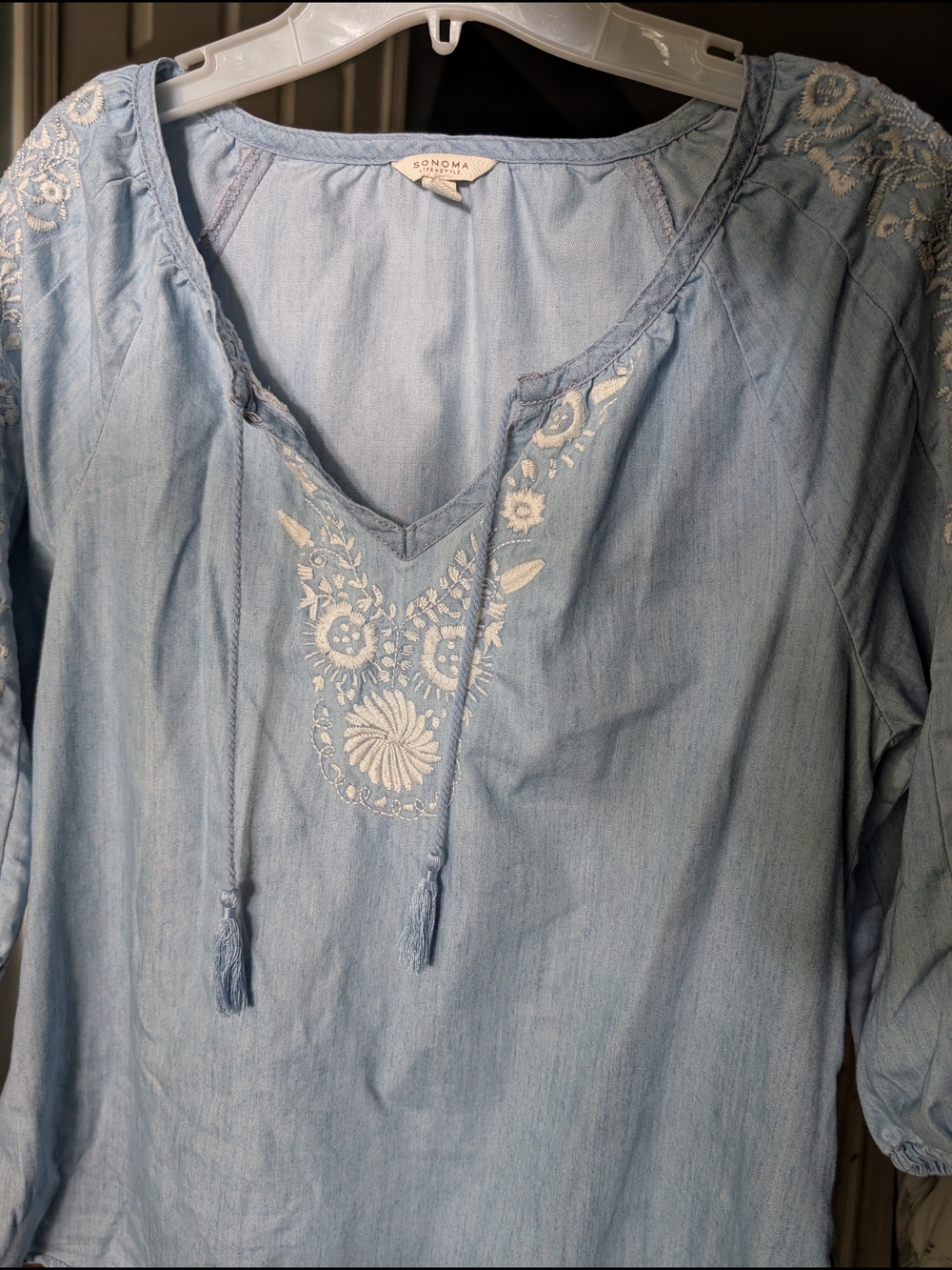 Sonoma Embroidered Peasant Top